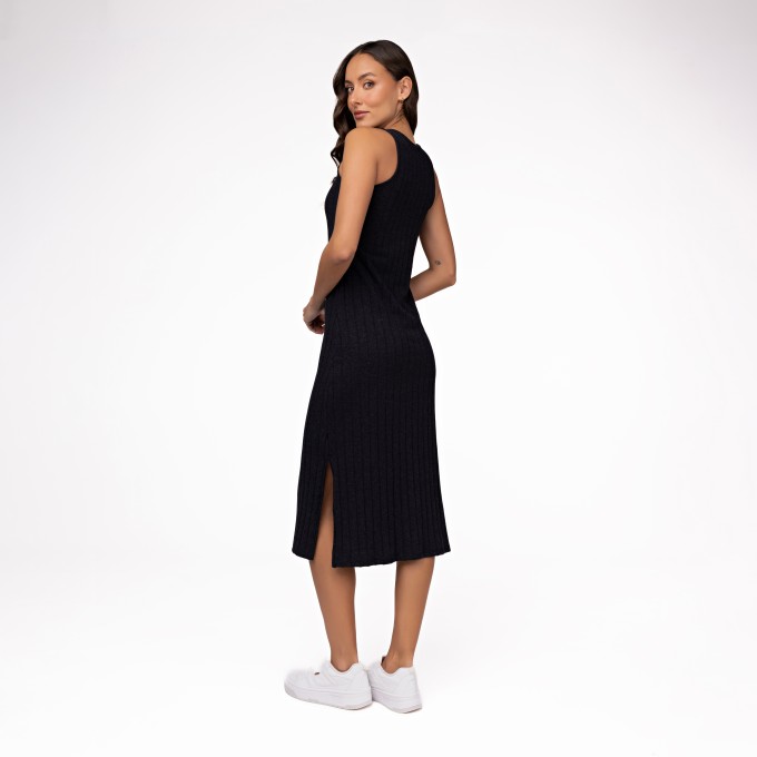 Vestido Midi Canelado
